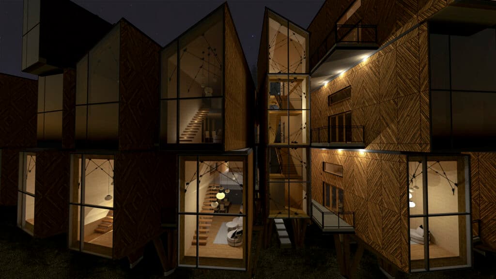 Modulus – Smart Mountain Resort. Projekt hotelu modułowego, z wykorzystaniem technologii drewna CLT,  wpisujący się w region Podhala. [Pl / ENG]